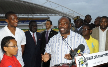 Eto'o en visite au Gabon